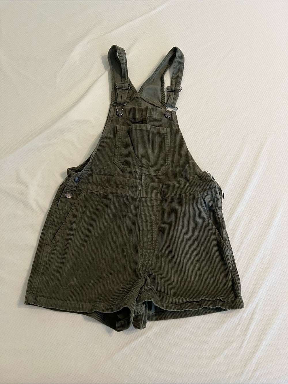 Hollister Olive Green Corduroy Short Overalls Women’s  Size Medium